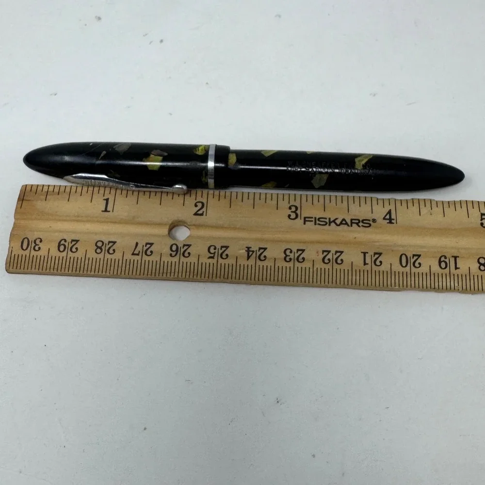 Vintage Sheaffer Jr Fountain Pen‎ Black Abalone Shell Flake Celluloid USA Made